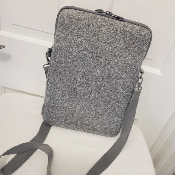 Dagne Dover Gray Neoprene Laptop Bag with Adjustable Strap, Business